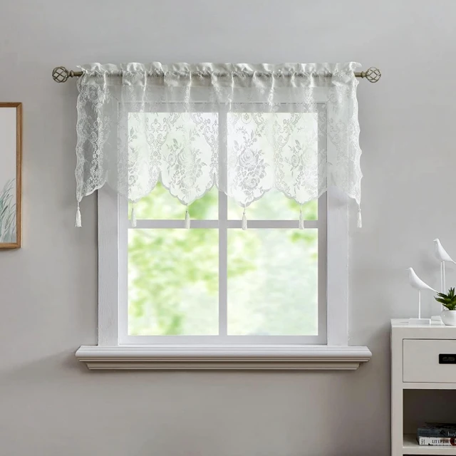 【PLUSIEURS】韓風月葉棉麻拼接短簾(寬150*高45公分) 歷史價格詳細信息