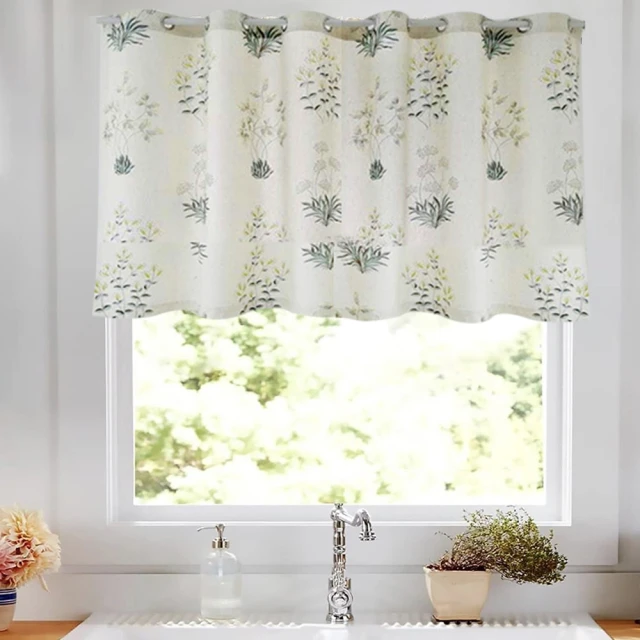 【PLUSIEURS】日棉彩花亞麻半遮光窗簾(總寬190*高170公分) 歷史價格詳細信息