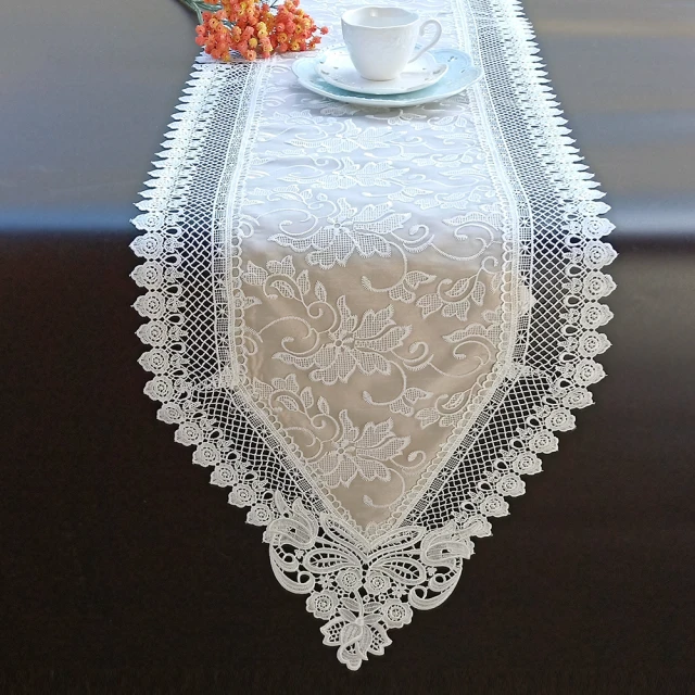 【BonBon naturel】雙層立體刺繡鹿角蕨蕾絲桌旗(40*175CM) 價格比較,價格查詢,歷史價格詳細信息