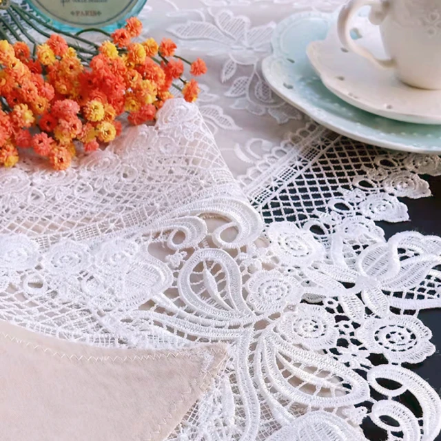 【BonBon naturel】北歐巴黎香檳立體刺繡蕾絲長桌旗/檯布-26X150CM(桌巾/桌旗/蕾絲桌巾/蓋布) 歷史價格詳細信息