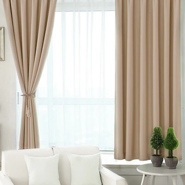 【小銅板】加厚遮光窗簾-純色卡其-寬100X高165/180X1片(可穿伸縮桿 掛勾 兩用款★) 價格比較,價格查詢,歷史價格詳細信息