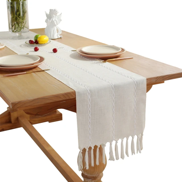 【Dido home】清新淡雅 棉麻編織長桌巾桌旗 裝飾桌布(HM150) 歷史價格詳細信息