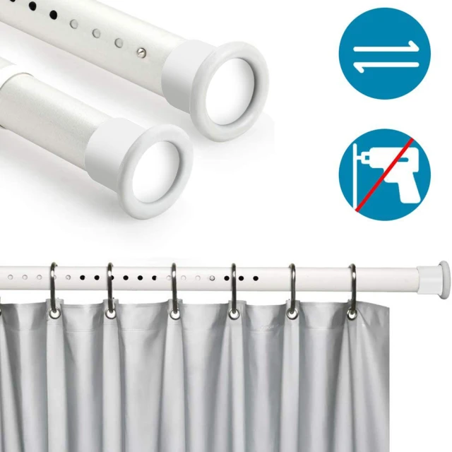 【媽媽咪呀】加粗不鏽鋼無痕伸縮桿/浴簾桿/窗簾桿-85-140cm(加萬用去污膏1罐) 歷史價格詳細信息