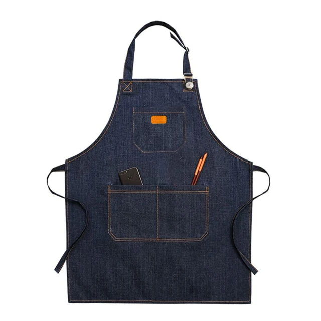 圍裙牛仔時尚制LOGO廚房制餐廳廚師奶茶咖啡店女工作服圍裙 歷史價格詳細信息