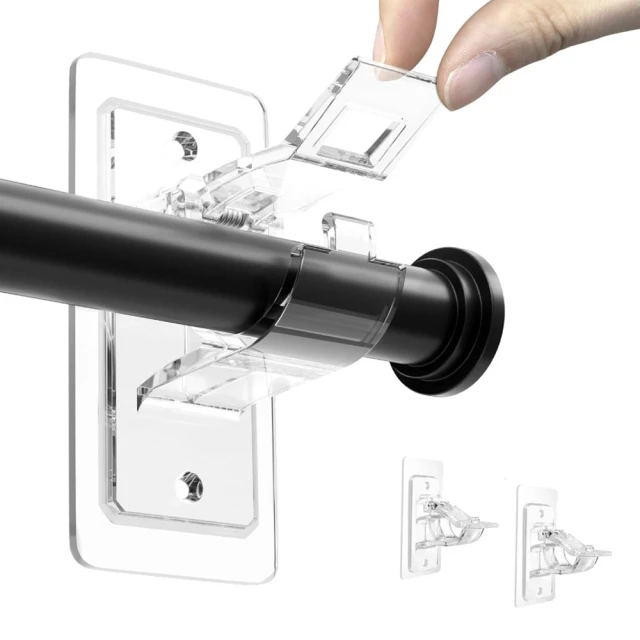 2入免釘貼掛桿托 橫桿支架 弧形卡槽伸縮桿固定架 噴瓶洗手液掛架 廚房浴室掛鉤【SV61004】BO雜貨 歷史價格詳細信息