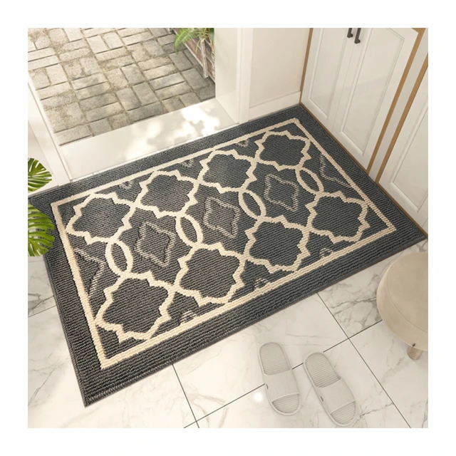 【聚時柚】刮泥吸水120*80cm玄關腳踏墊(丙綸圈絨提花地墊) 歷史價格詳細信息