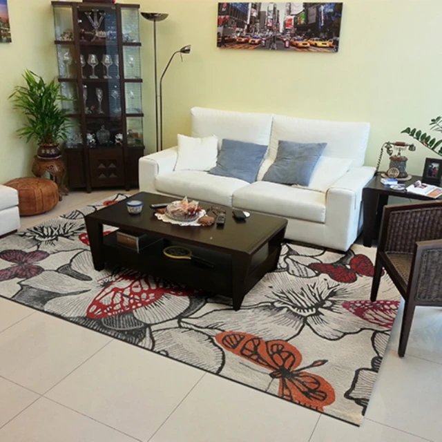 【山德力】舞蝶紅羊毛地毯-200x300cm 歷史價格詳細信息