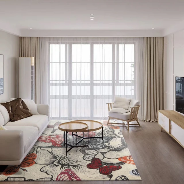 【山德力】舞蝶紅羊毛地毯-200x300cm 歷史價格詳細信息