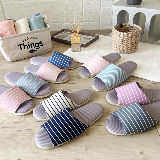 療癒系-舒活布質室內拖鞋-I-深藍條紋 歷史價格詳細信息