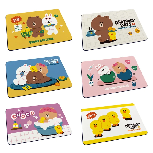 LINE Friends 軟式珪藻土杯墊 外太空 珪藻土 熊大 (2入/組)(10*10*0.5cm)【收納王妃】 歷史價格詳細信息