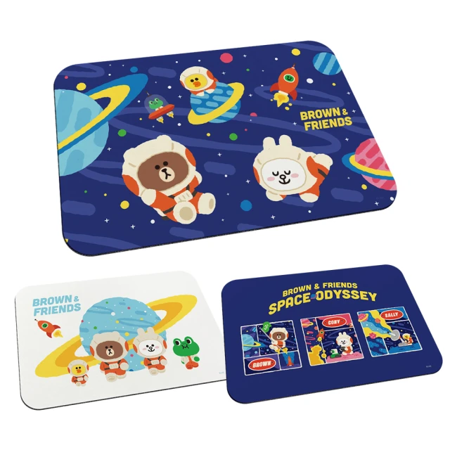 LINE Friends 軟式珪藻土杯墊 外太空 珪藻土 熊大 (2入/組)(10*10*0.5cm)【收納王妃】 歷史價格詳細信息