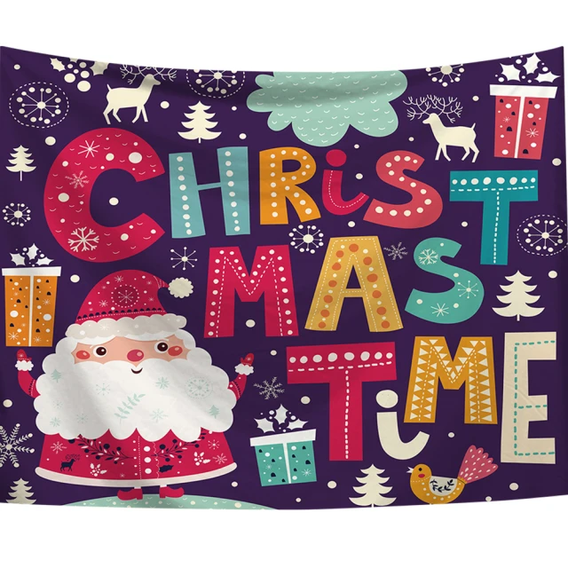 聖誕掛布-聖誕老公公(附贈3米星星燈串)/新年/掛毯/掛畫/背景布/拍攝牆/牆壁裝飾/壁飾/掛飾/佈置 歷史價格詳細信息