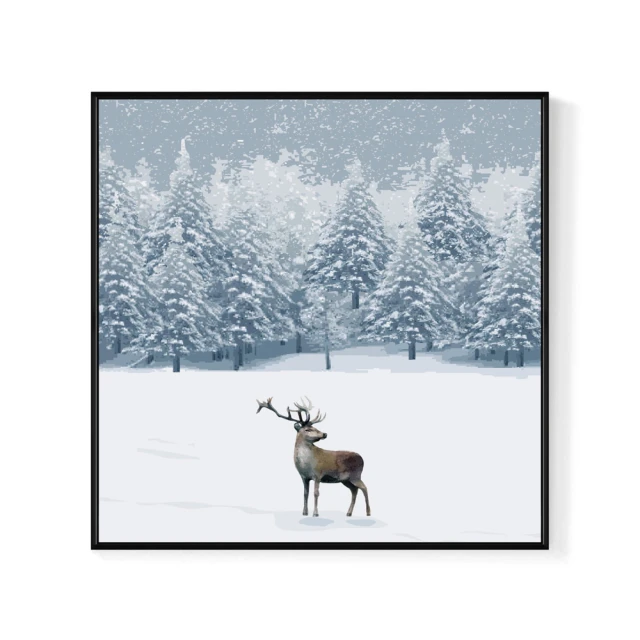 【菠蘿選畫所】雪鹿-60x60cm(冬天雪地馴鹿掛畫/聖誕節禮物/菠蘿選畫所) 價格比較,價格查詢,歷史價格詳細信息