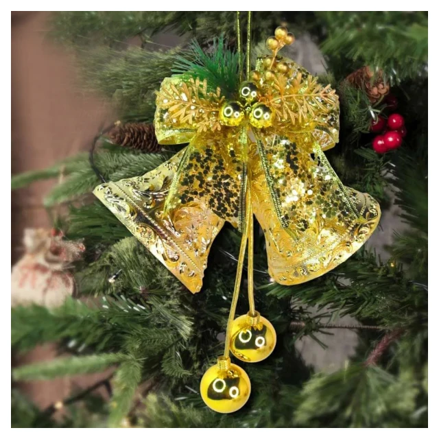 【摩達客】4吋雙花鐘吊飾-紅金色 歷史價格詳細信息