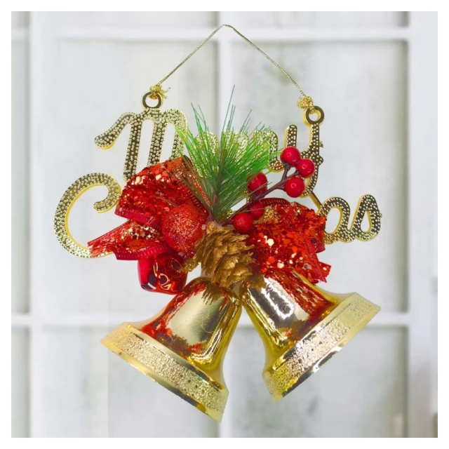 摩達客台製精緻8吋聖誕快樂英文字牌雙鐘吊飾-燦金系（歐美外銷人氣品） 歷史價格詳細信息