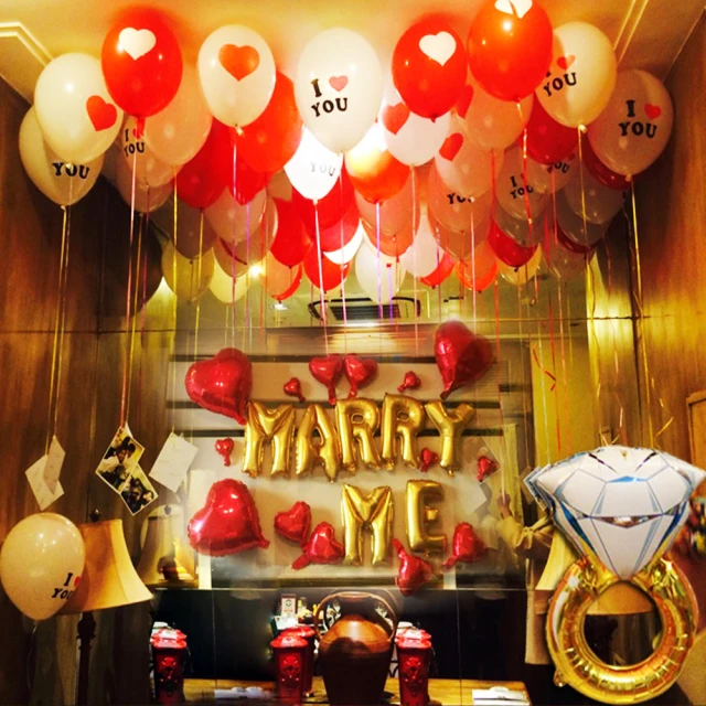 求婚浪漫氣球套餐豪華版 附打氣筒+膠點 派對布置 告白氣球 慶祝 DIY 情人節 廠商直送 現貨 歷史價格詳細信息