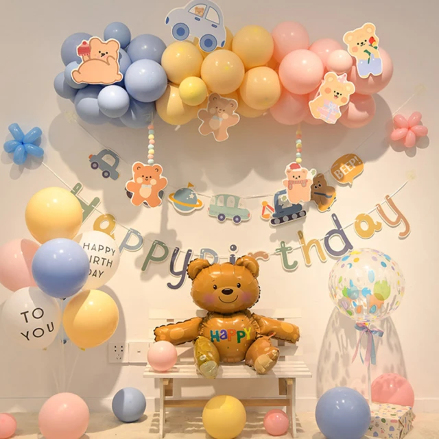 【阿米氣球派對】小熊汽車生日氣球套餐(氣球 生日氣球 生日佈置) 歷史價格詳細信息