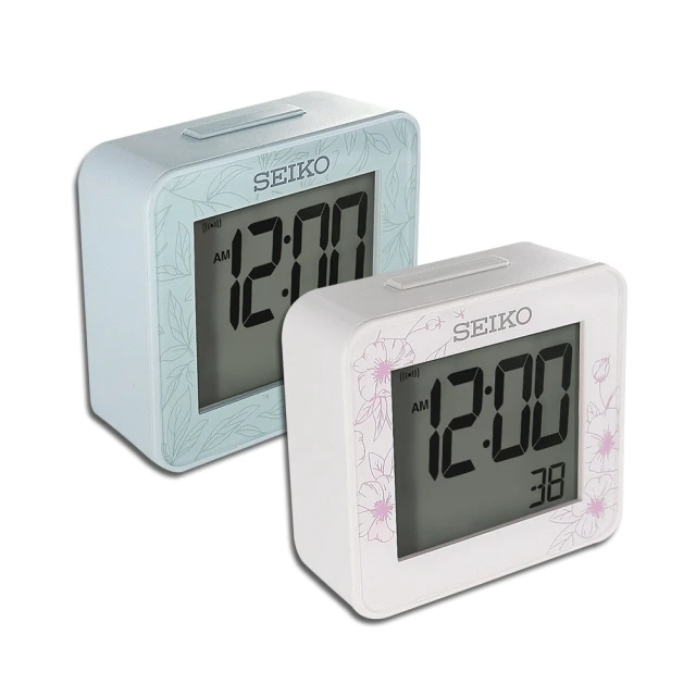 SEIKO 精工 /植物花卉 數字刻度 滑動式秒針 貪睡鬧鈴 燈光夜光 靜音鬧鐘-粉白色#QHP012P/SK048 歷史價格詳細信息