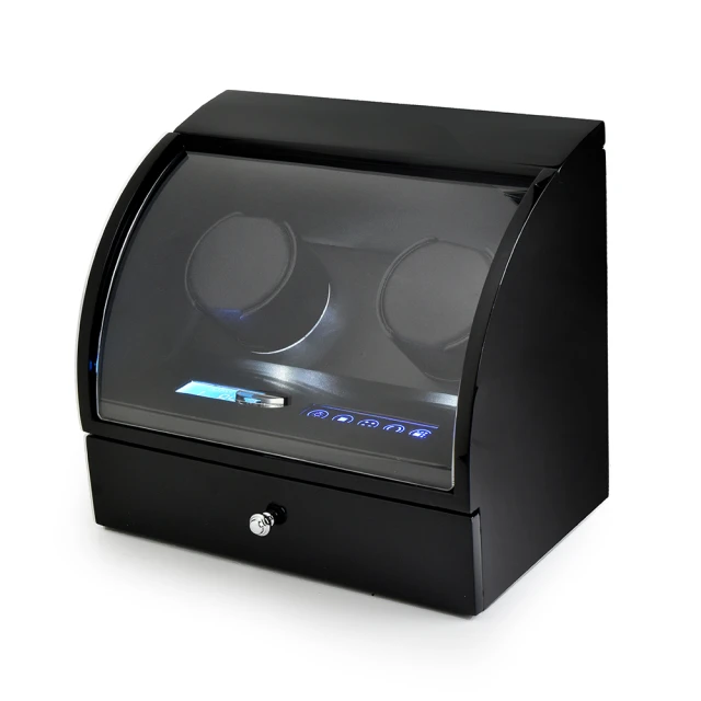 機械錶自動上鍊盒 1旋1入錶座轉動 無門 胡桃木皮 - 棕x灰 #SKW140W-B 歷史價格詳細信息