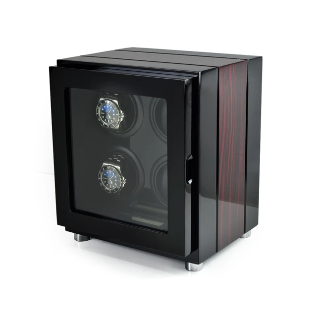 機械錶自動上鍊盒 1旋1入錶座轉動 無門 黑檀木皮 - 深褐x黑 #SKW140P01-BB 歷史價格詳細信息
