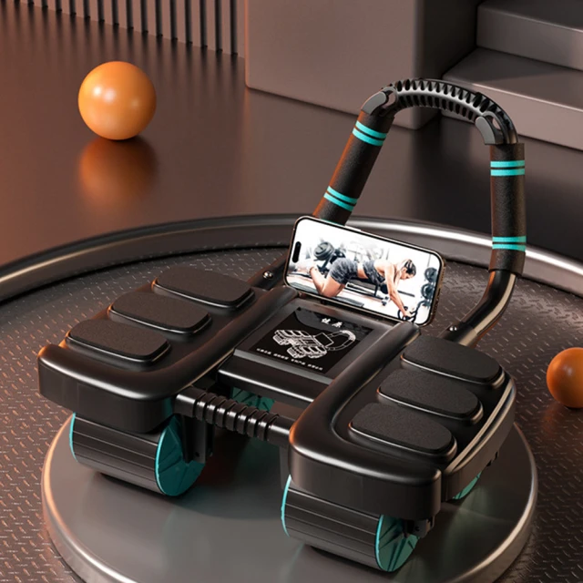 四輪健腹輪自動回彈練腹肌健身器材卷腹輔助神器男士收腹滾輪家用 歷史價格詳細信息