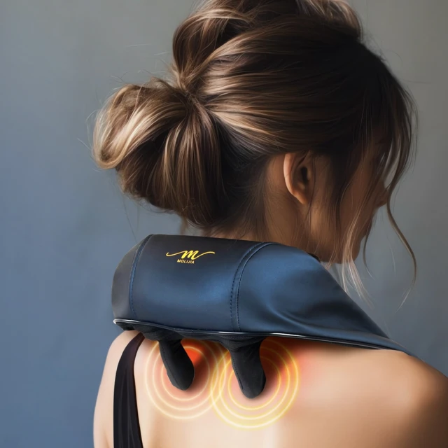 揉捏肩頸按摩器帶加熱 背帶頸部按摩器電動按摩披肩 斜方肌肩部 歷史價格詳細信息