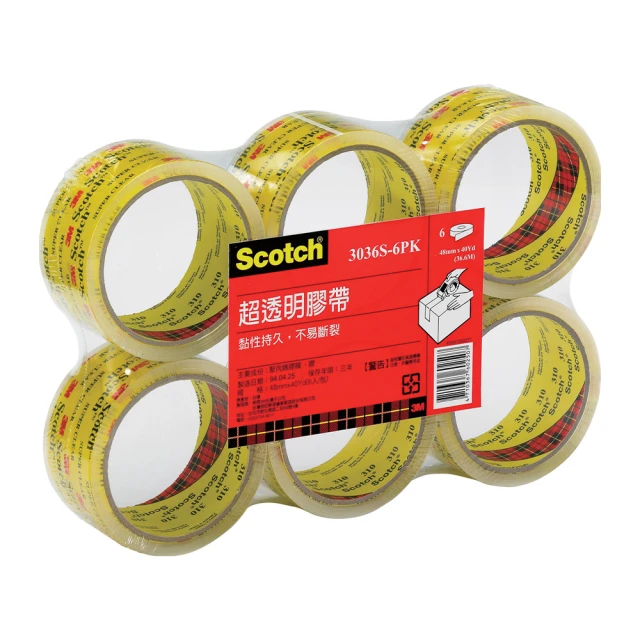 3M  / 3036-6  / OPP透明膠帶 6入【100圖書文具生活館】 歷史價格詳細信息
