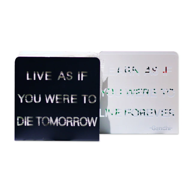 【OPUS東齊金工】一句話收納架/紙餐巾座/創意收納/桌上收納/金屬擺飾(LE-le24 甘地名言_黑&白套組) 價格比較,價格查詢,歷史價格詳細信息