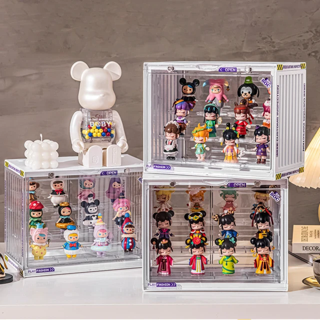 【手辦盲盒收納架】【防塵櫃】盲盒收納展示架亞克力展示盒泡泡瑪特透明防塵樂高公仔手辦收納盒 歷史價格詳細信息