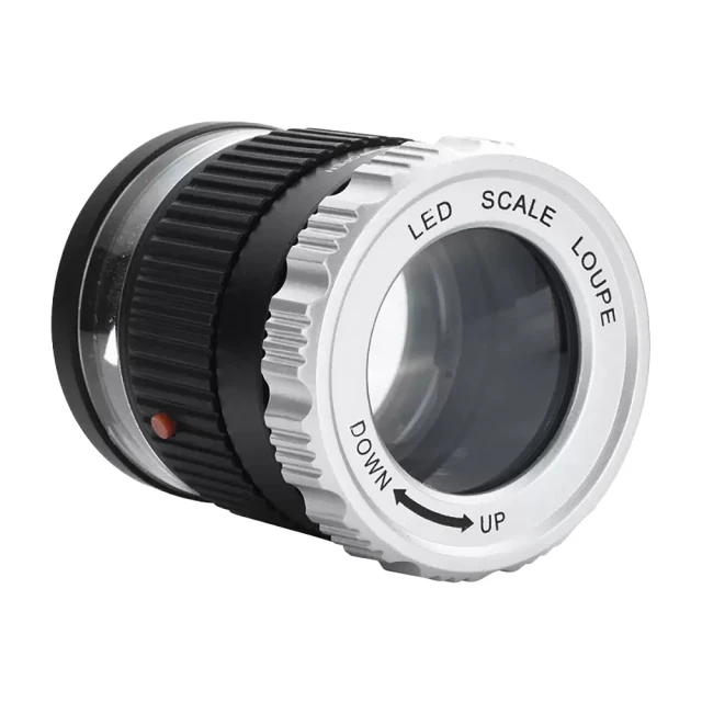40倍 高清高倍放大鏡 帶刻度光學金屬玻璃鏡片 LED圓筒放大鏡 台式便攜光寫鏡片 歷史價格詳細信息
