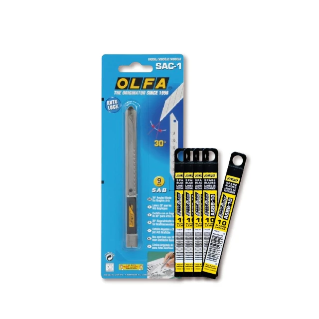 【OLFA】自動卡鎖小型美工刀SAC-1(含30度刀片100片) 歷史價格詳細信息