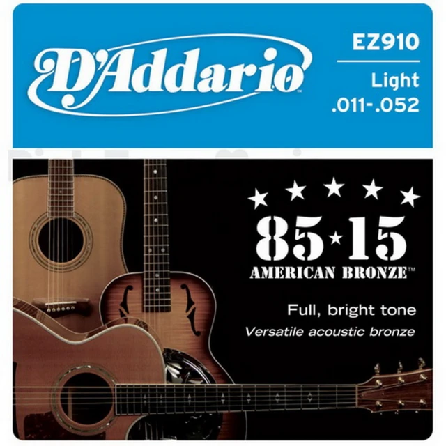 D'addario EZ910 (11-52) 軟弦 木吉他弦 民謠吉他弦 美國製造原廠包裝公司貨 歷史價格詳細信息