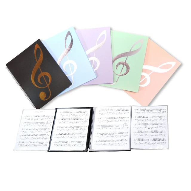 【iLearnmusic】A4多功能琴譜夾 可改譜四連頁樂譜資料夾 3入-隨機出色(電子琴 電鋼琴 資料夾 樂譜) 歷史價格詳細信息