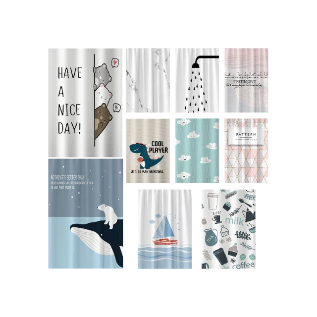 【Jo Go Wu】多色防水防霉加厚浴簾/拉簾/隔簾(180x180cm/附掛勾X12) 歷史價格詳細信息