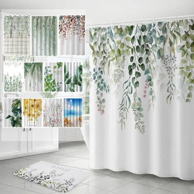 碧綠青翠完美組合防水防霉浴簾+同色吸水踏墊組合/浴簾/硅藻土地墊(踏墊/ 浴簾/拉簾/地墊) 歷史價格詳細信息