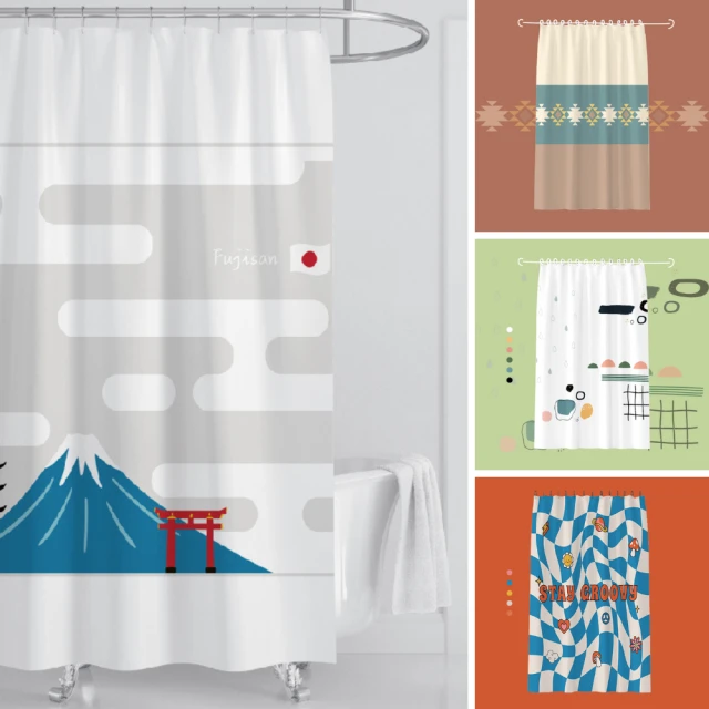 【All In Home 窩在家】創意日式設計文創加厚防霉 浴簾(附掛環) 價格比較,價格查詢,歷史價格詳細信息