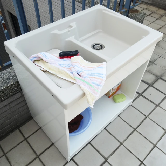 【Abis】新式特大雙槽塑鋼水槽 洗衣槽 洗手台-白烤漆腳架(1入) 歷史價格詳細信息