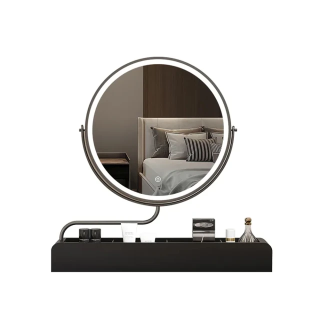 臺式led化妝鏡收納盒二合一體貝殼三面折疊梳妝鏡可調節鏡子仙女 歷史價格詳細信息