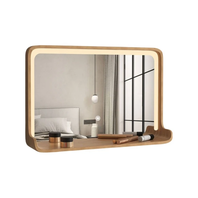 鏡子浴室實木智能鏡櫃單獨墻掛式衛生間鏡箱廁所洗手間梳妝鏡帶燈 歷史價格詳細信息