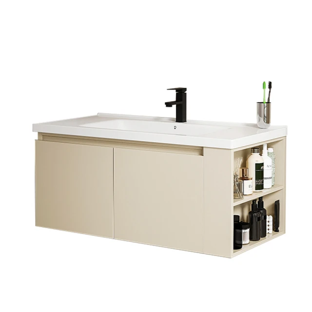 【E-home家居】洗漱盆櫃組合 浴櫃 洗漱台 浴室櫃 61*40公分(一體陶瓷盆 冷熱龍頭 防水防潮 無鏡櫃預購15天) 歷史價格詳細信息