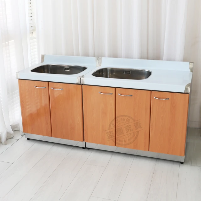 【Abis】客製商品-左右兩用不鏽鋼二件組系統櫥櫃-100洗平台+72瓦斯爐台/流理台-多款門板可選(桶身304) 歷史價格詳細信息
