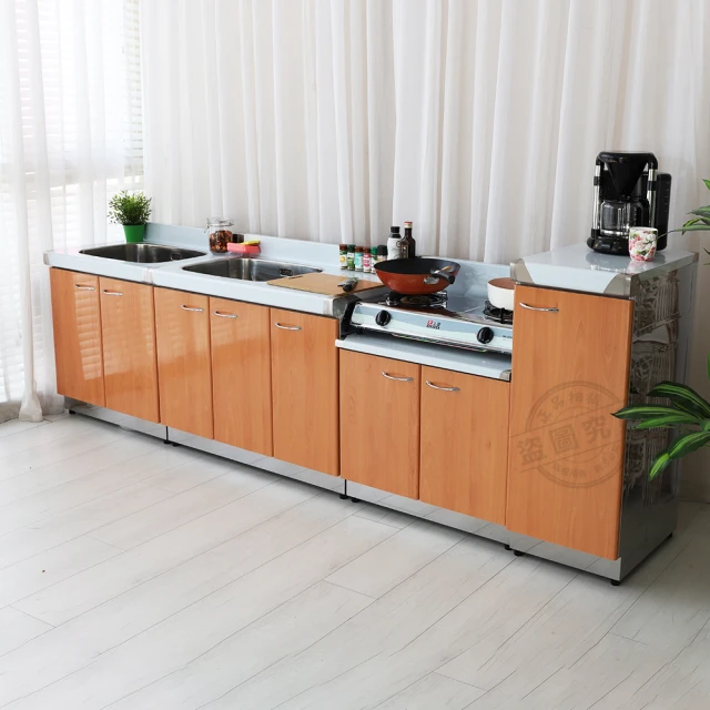 【Abis】客製商品-豪華升級款左右兩用不鏽鋼四件組系統櫥櫃-流理台/收納廚具-多款門板可選(桶身304) 歷史價格詳細信息