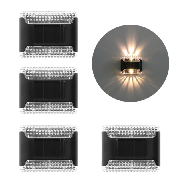【LED】4入 智能太陽能戶外庭院燈(防水小壁燈樓梯階梯燈台階燈花園別墅景觀陽台) 歷史價格詳細信息