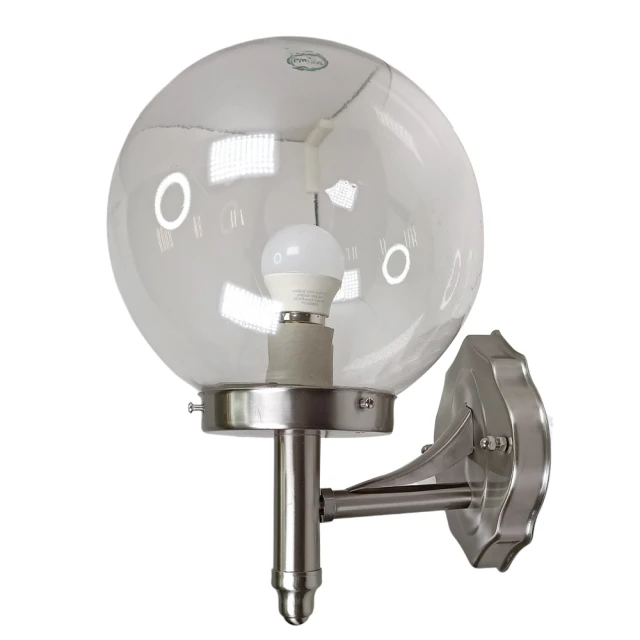 【彩渝】200MM PMMA 壁燈(戶外球形壁燈 球形燈罩 階梯燈 洗牆燈 可搭LED) 歷史價格詳細信息