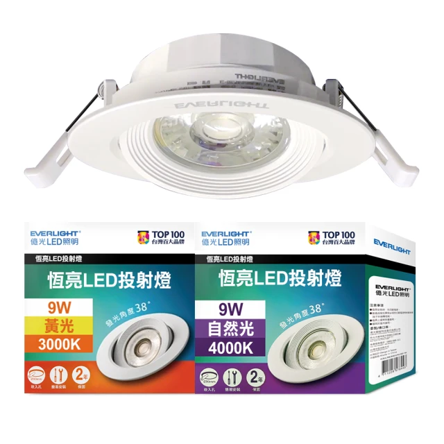 EVERLIGHT億光 9.5CM崁孔 10W LED星聚崁燈-1入組 1年保固(白光/自然光/黃光) 歷史價格詳細信息
