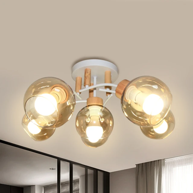 【光之饗宴】原木/奧佳 5 IC 半吸頂燈 歷史價格詳細信息