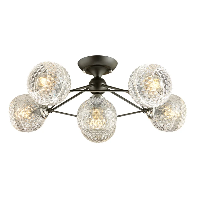 【Camida卡米達】奧丁半吸頂五燈．附電子開關(CA3603-5WH．CA3603-5BK) 歷史價格詳細信息