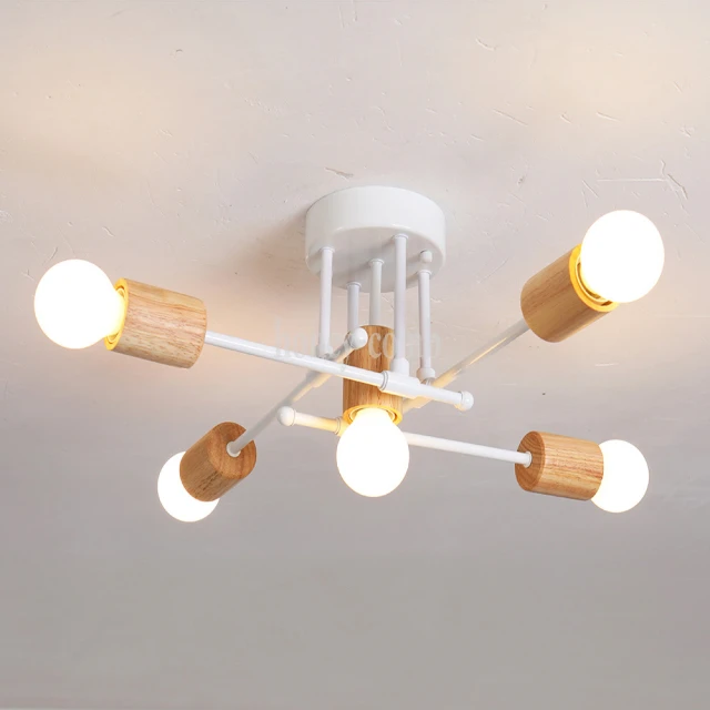 【Honey Comb】北歐風橡木半吸頂四燈(KC2323) 歷史價格詳細信息