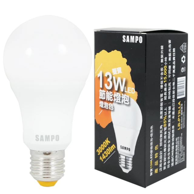 SAMPO聲寶 13W白光LED節能燈泡 (2入) 歷史價格詳細信息