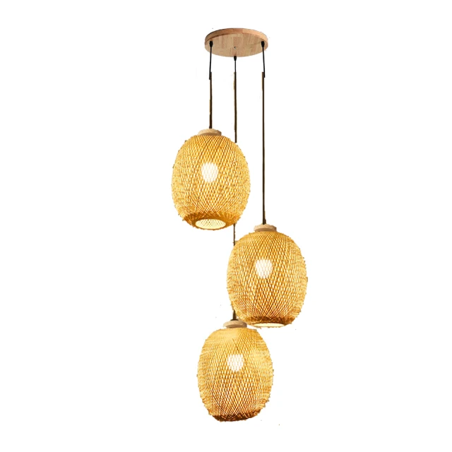 竹編吊燈復古書房臥室客廳竹篾燈組合款手工編織竹藝裝飾燈 歷史價格詳細信息